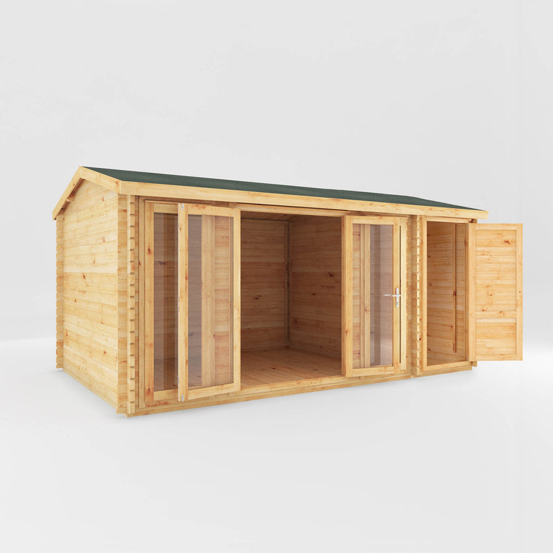 Mercia 28mm Home Office Studio With Side Shed (17x10) (5.1m x 3m) (SI-006-002-0080 EAN 5029442019673)