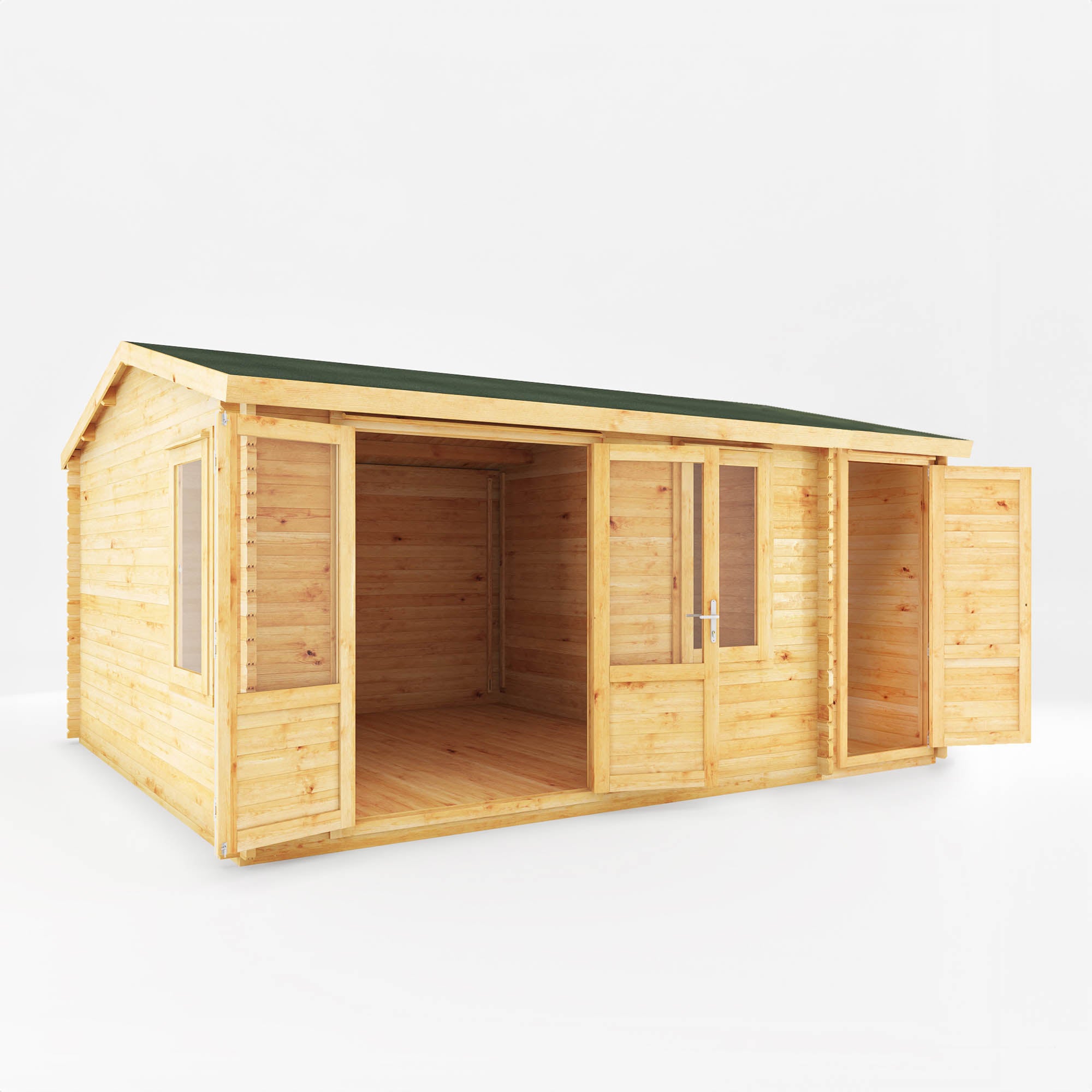 Mercia 34mm Home Office Elite With Side Shed (17x13) (5.1m x 4m) (SI-006-003-0105 EAN 5029442019536)