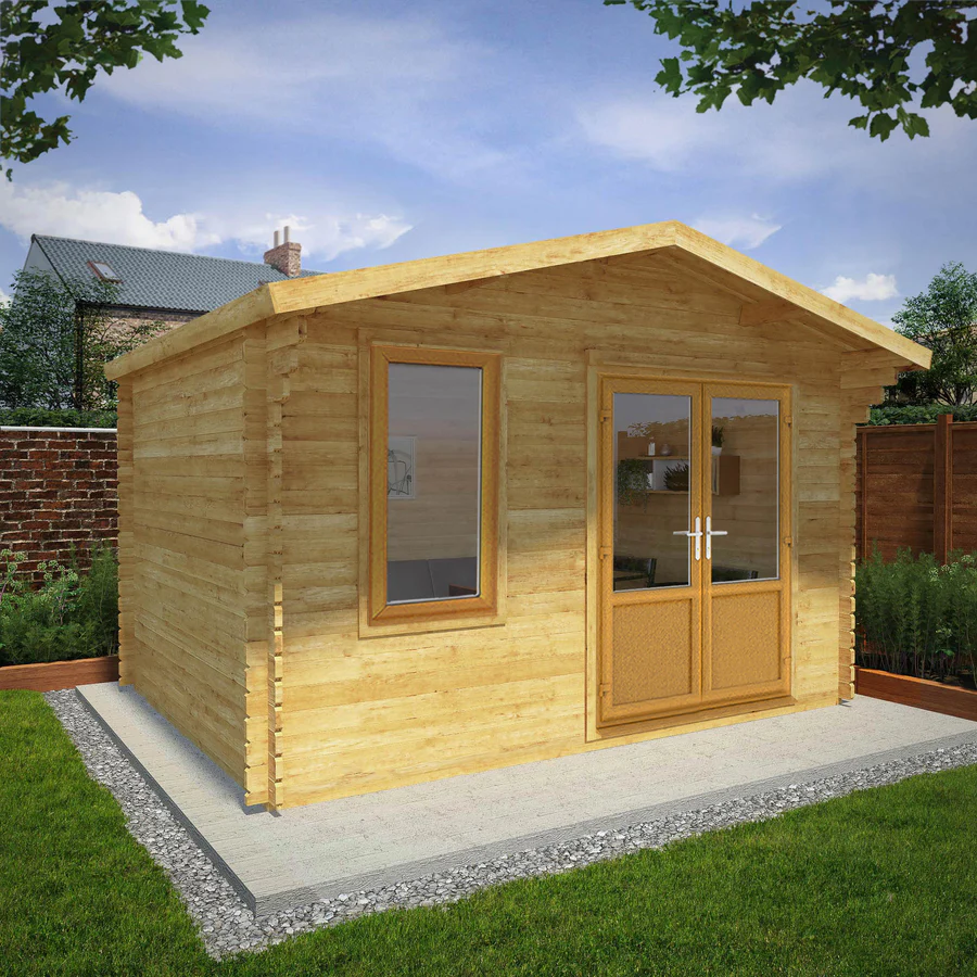 Mercia 44mm Retreat Log Cabin (13x10) (4m x 3m) (SI-006-042-0019 EAN 5029442019086)