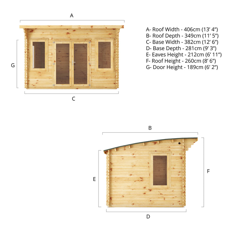 Mercia Curved Log Cabin 44mm (4x3) (SI-006-004-0090 - EAN 5029442013916)