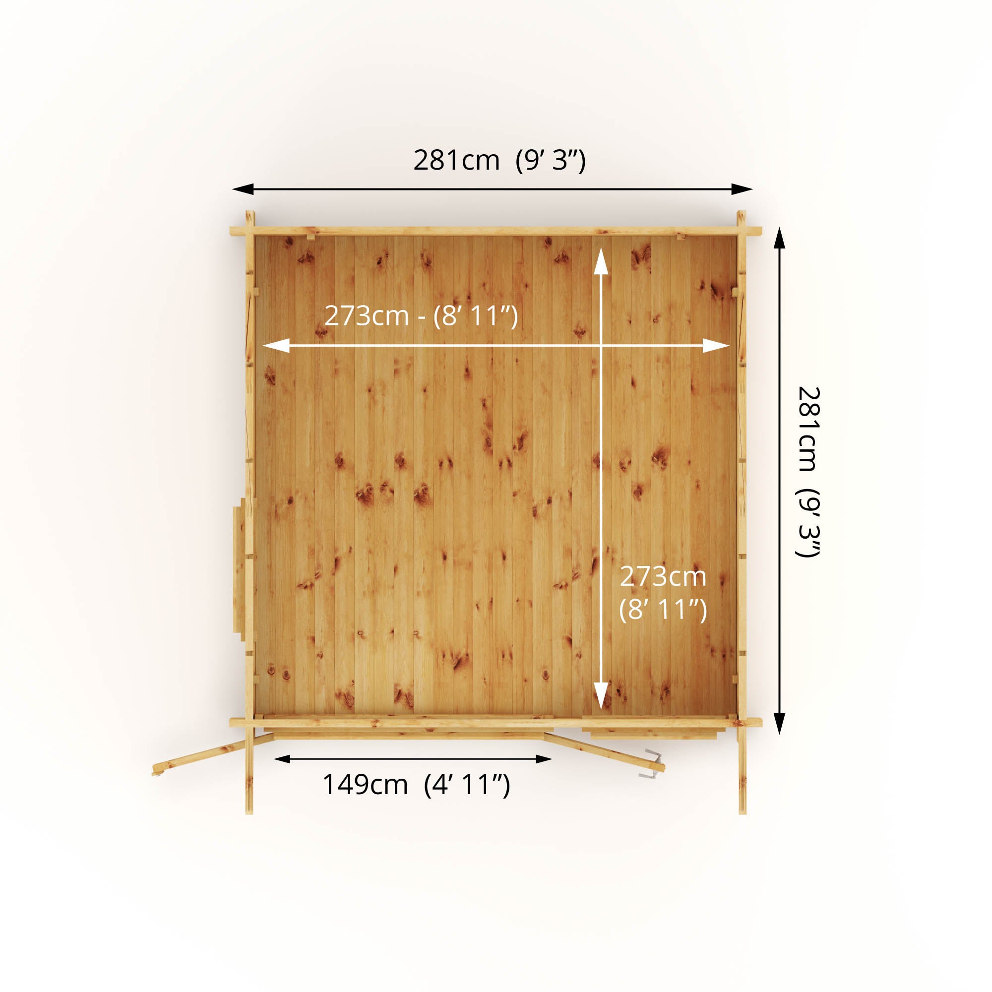 Mercia Curved Log Cabin 44mm (3x3) (SI-006-004-0091 - EAN 5029442013909)