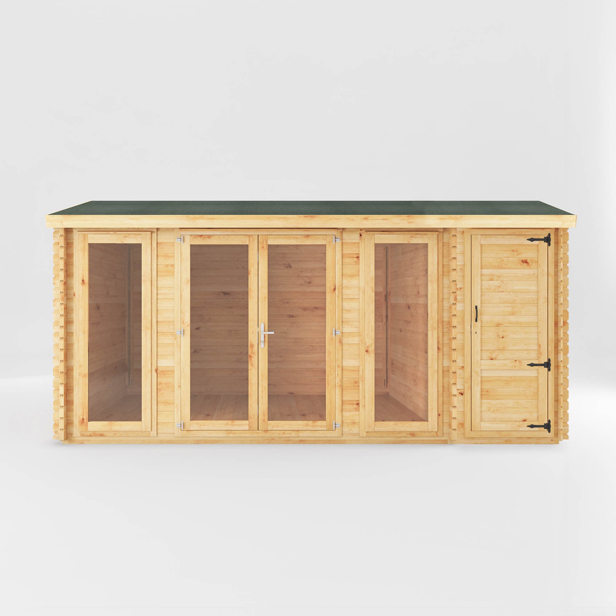 Mercia 44mm Home Office Studio With Side Shed (17x10) (5.1m x 3m) (SI-006-004-0106 EAN 5029442019697)