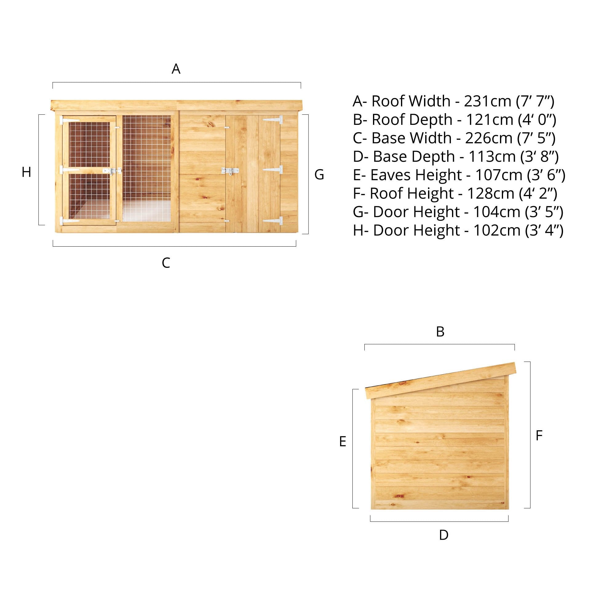 Mercia Berkshire Dog Kennel & Run (8x4) (SI-010-001-0002 - EAN 5029442093024)