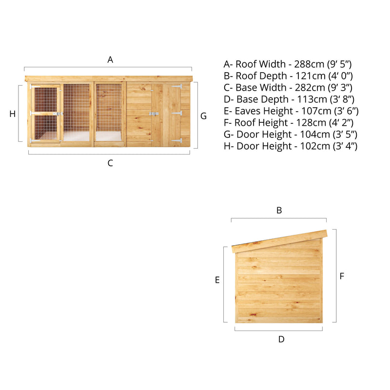 Mercia Berkshire Dog Kennel & Run (10x4) (SI-010-001-0003 - EAN 5029442093031)