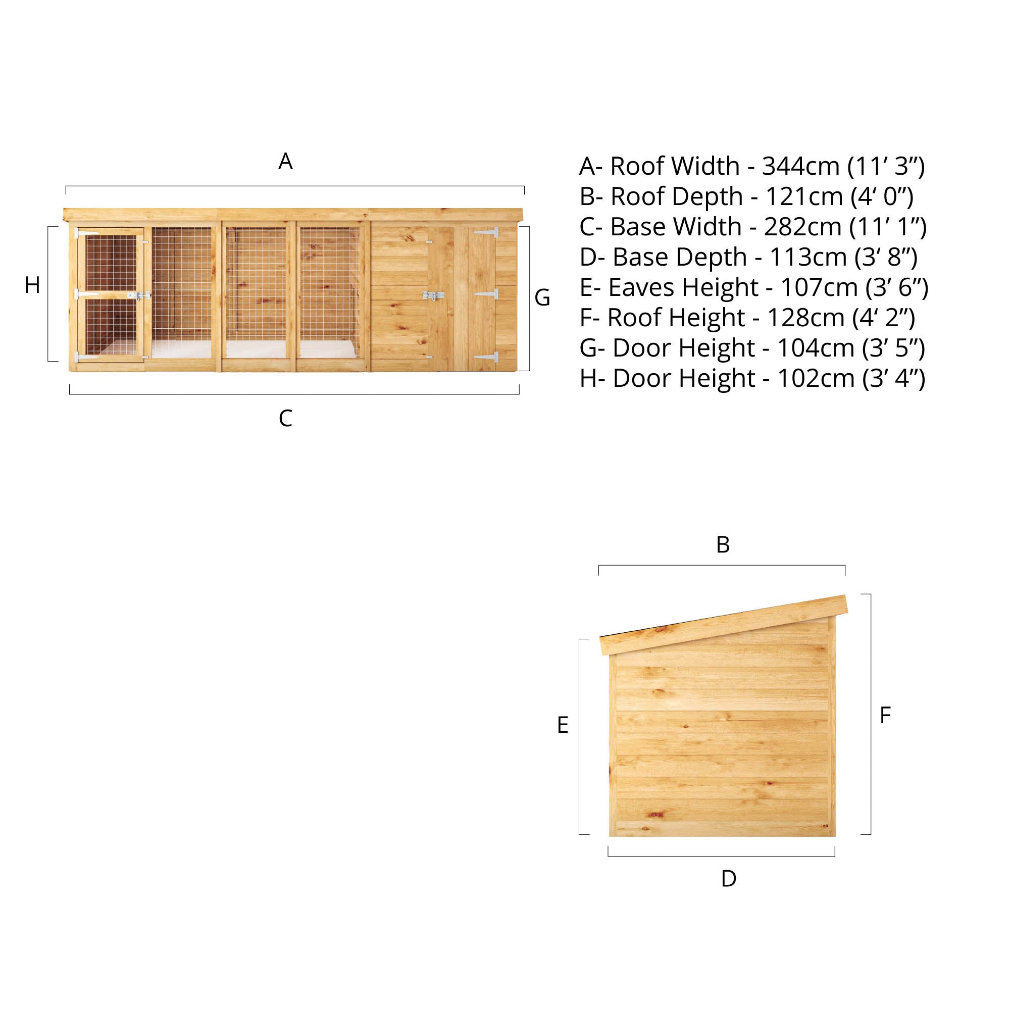 Mercia Berkshire Dog Kennel & Run (12x4) (SI-010-001-0004 - EAN 5029442093048)