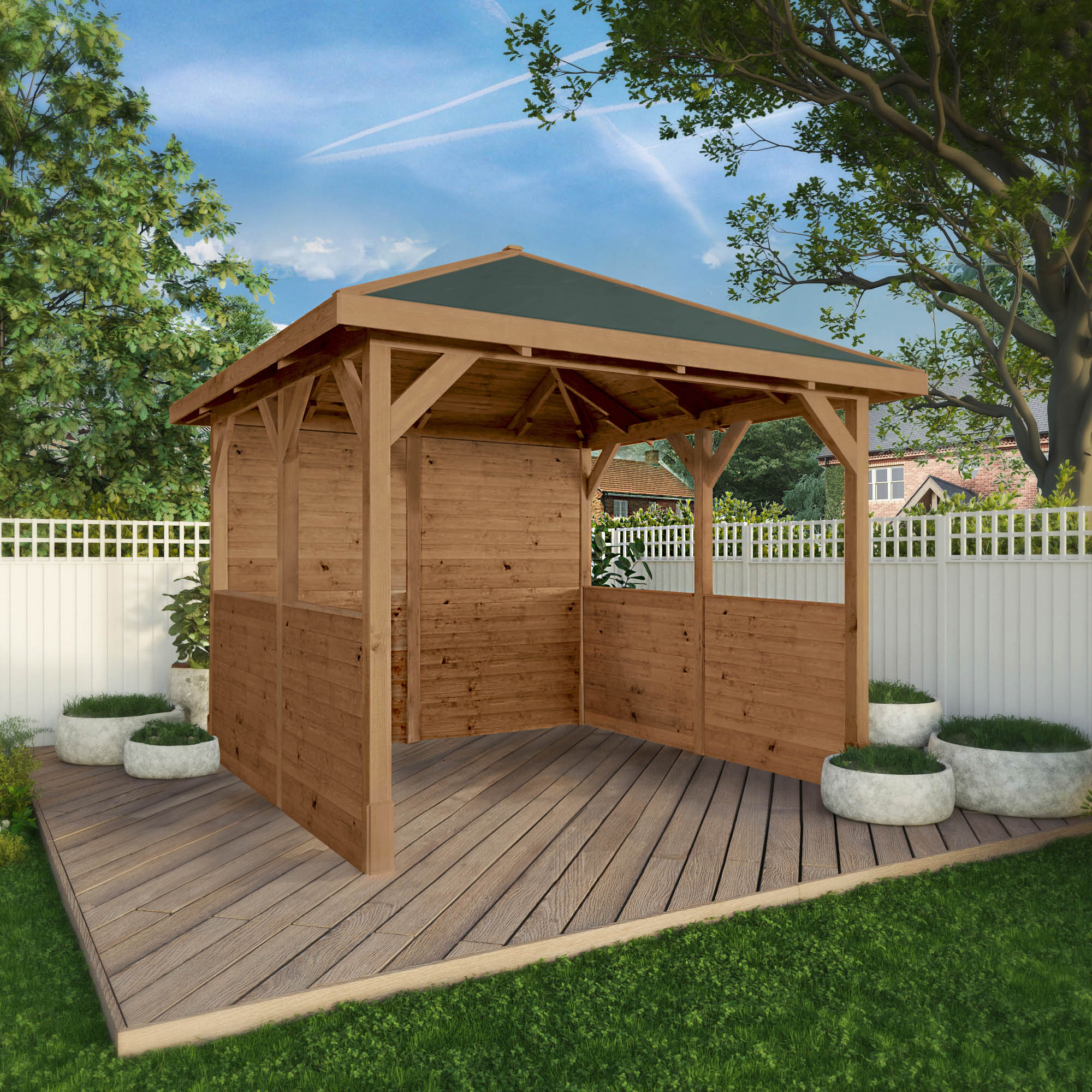 Mercia Hawton Gazebo With Panels (3m x 3m) (SI-012-002-0012 - EAN 5029442020037)