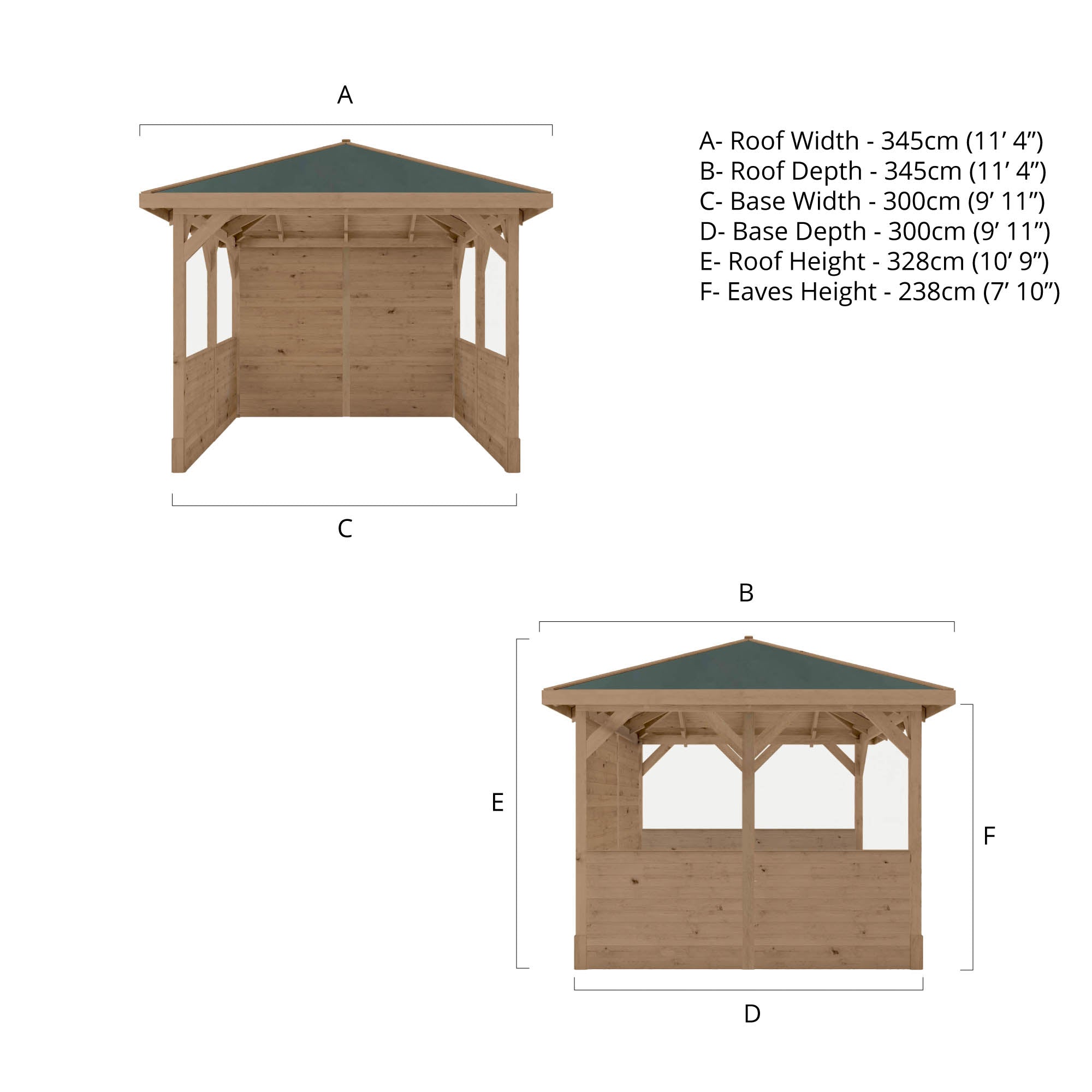 Mercia Hawton Gazebo With Panels (3m x 3m) (SI-012-002-0012 - EAN 5029442020037)