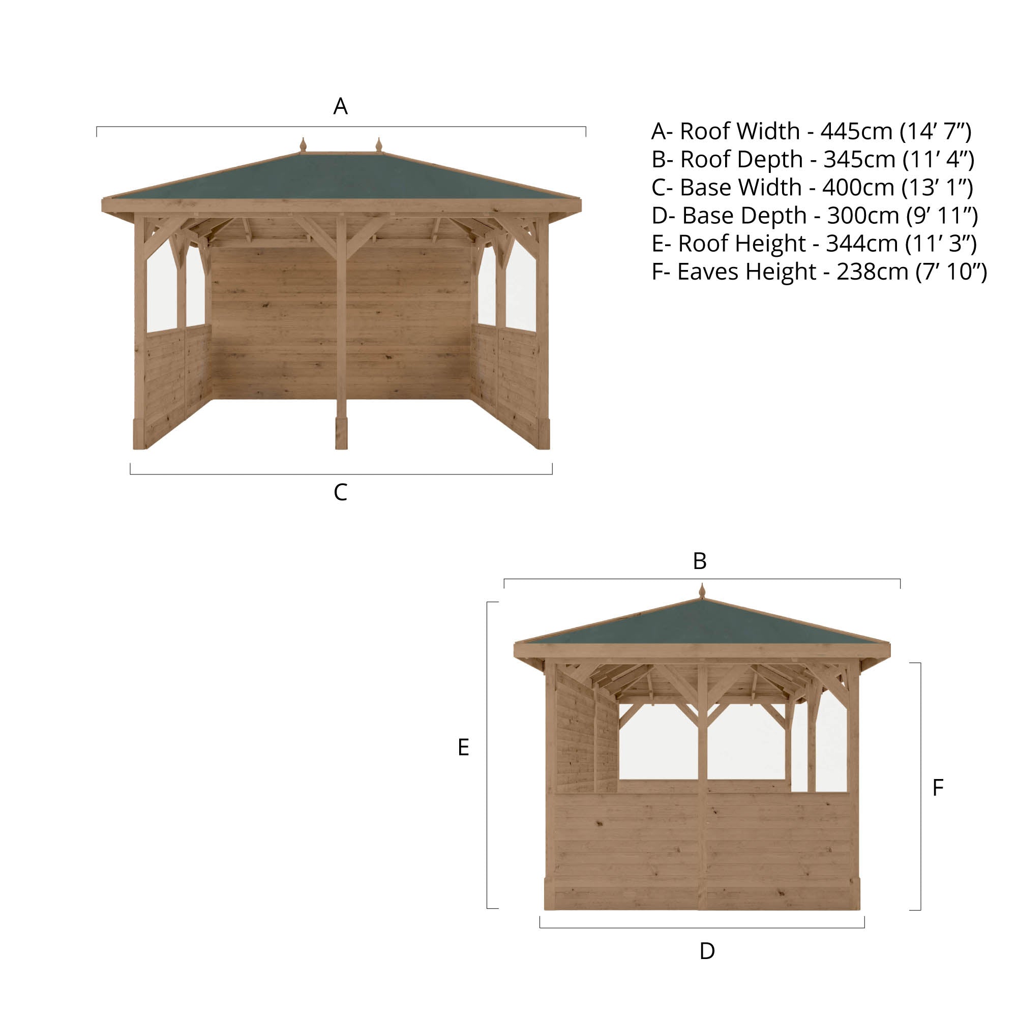 Mercia Hawton Gazebo with Panels (3m x 4m) (SI-012-002-0015 - EAN 5029442020068)