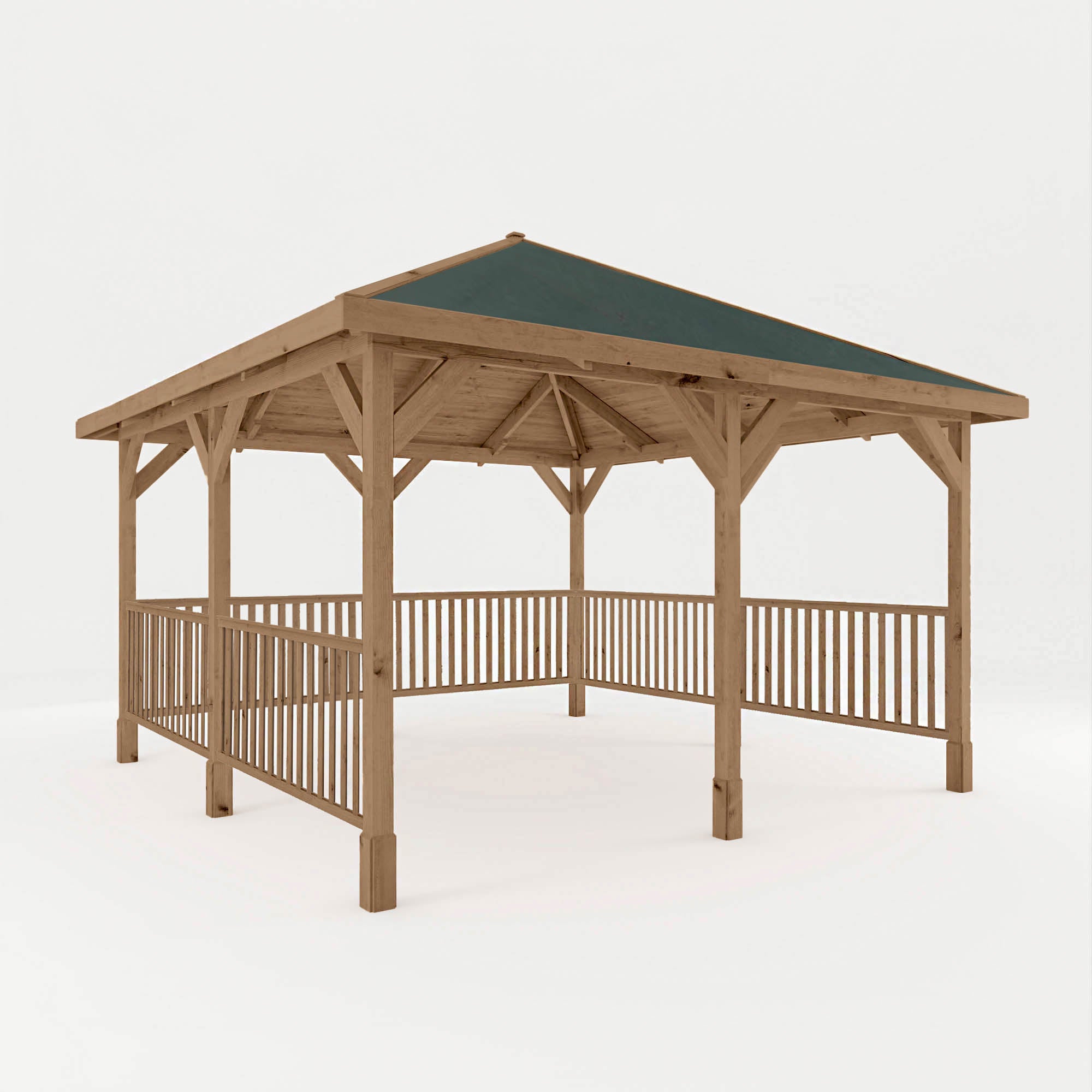 Mercia Sutton Gazebo with Framed Rails (4m x 4m) (SI-012-002-0016 - EAN 5029442020075)