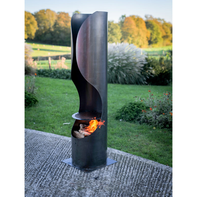 Firepits UK Curve Chiminea with Swing Arm BBQ Rack CRVSWA