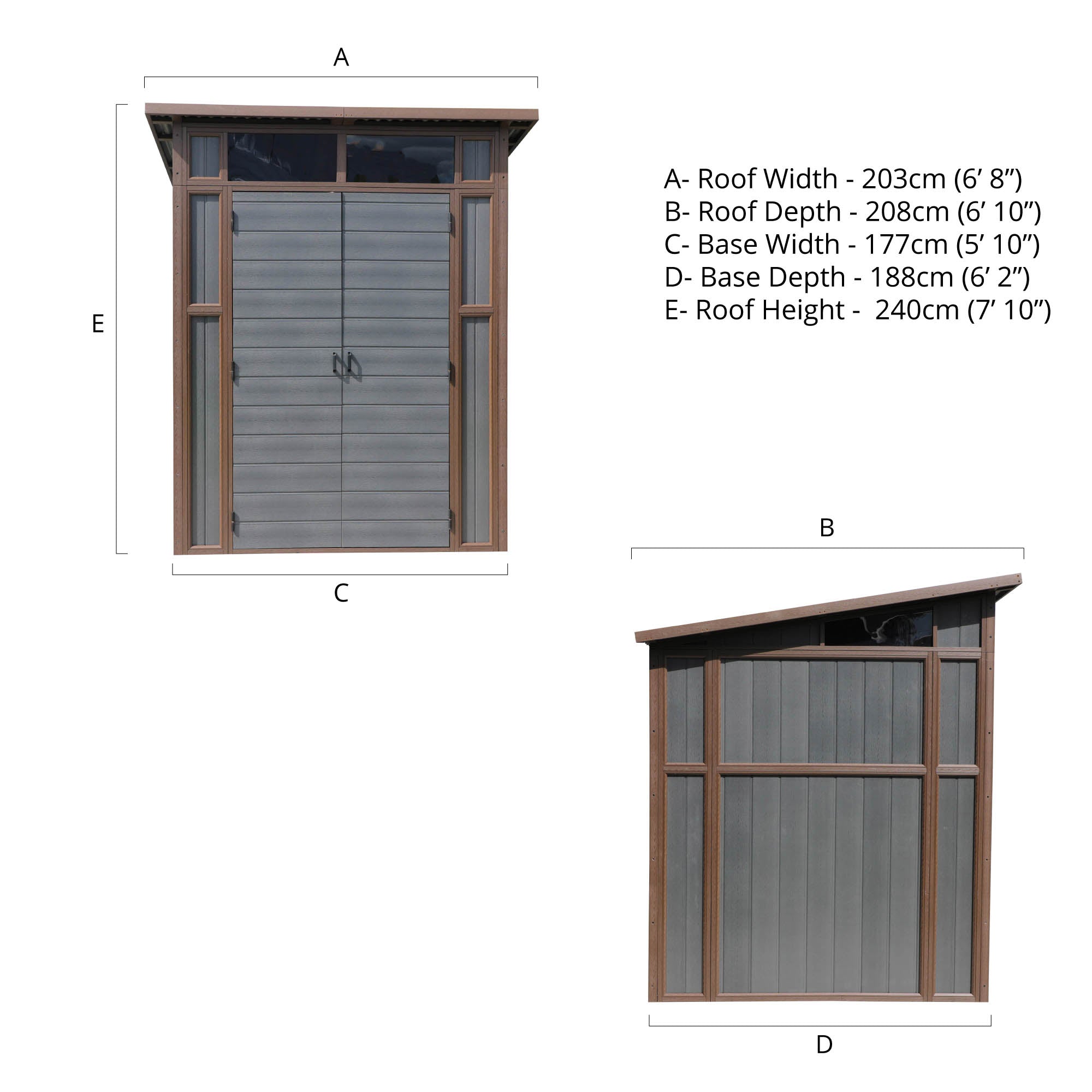 Mercia Composite Pent Shed (7x7) (ESDXL30PLS027 - EAN 5029442014623)