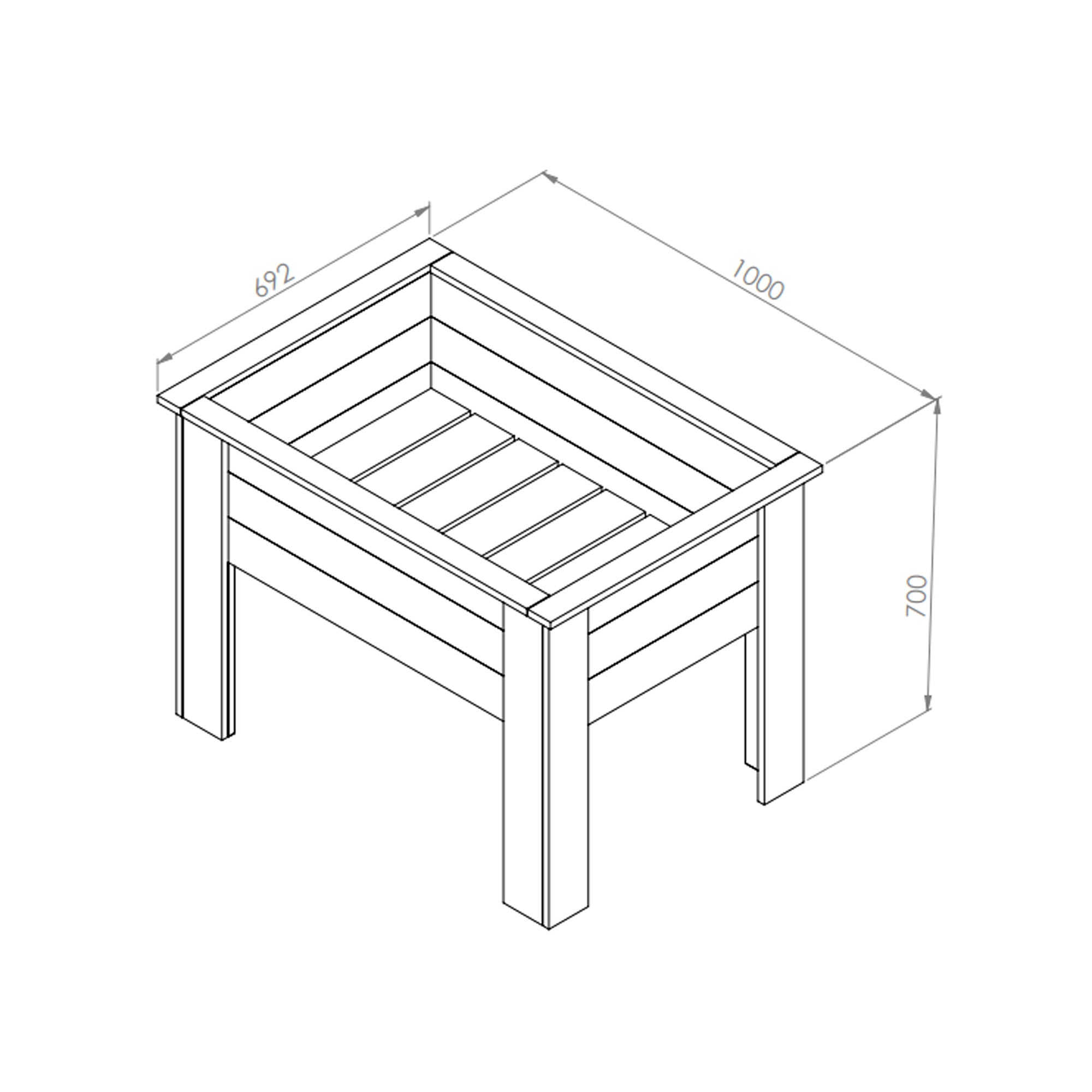 Mercia Carlton 1m Raised Planter (ESDXL21PT051 - EAN 5029442019963)