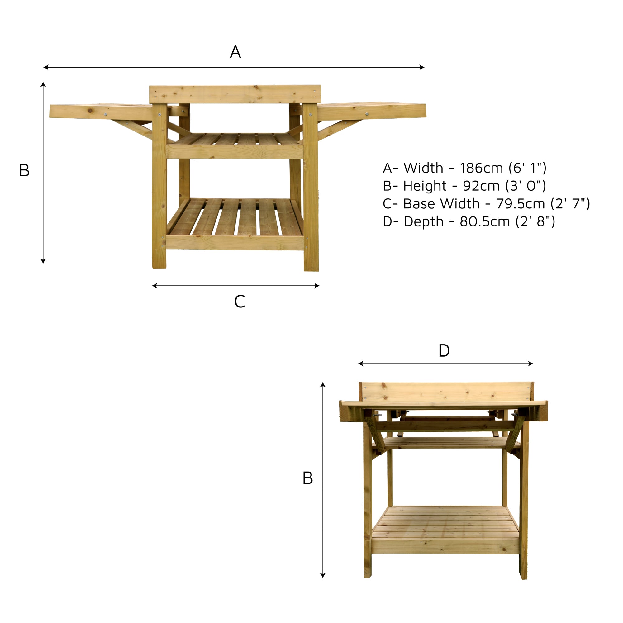 Mercia Trent BBQ Table with Folding Sides (ESDXL21PT048 - EAN 5029442013961)