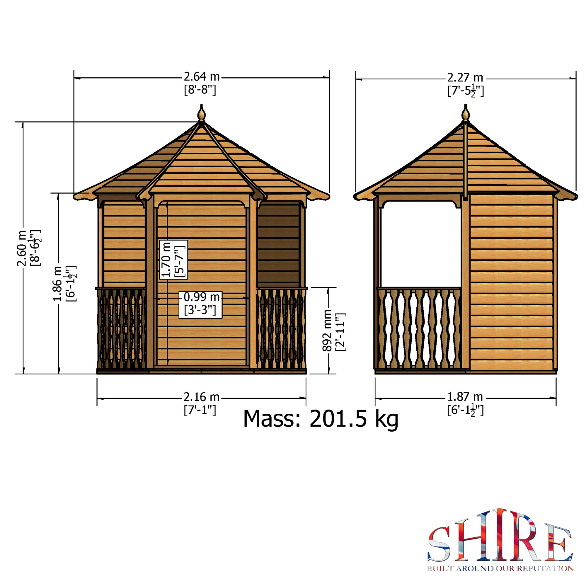 Shire Pressure Treated Arbour ARBO0706PSL-1AA 5060437982206 - Outside Store