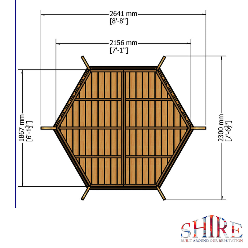 Shire Pressure Treated Arbour ARBO0706PSL-1AA 5060437982206 - Outside Store