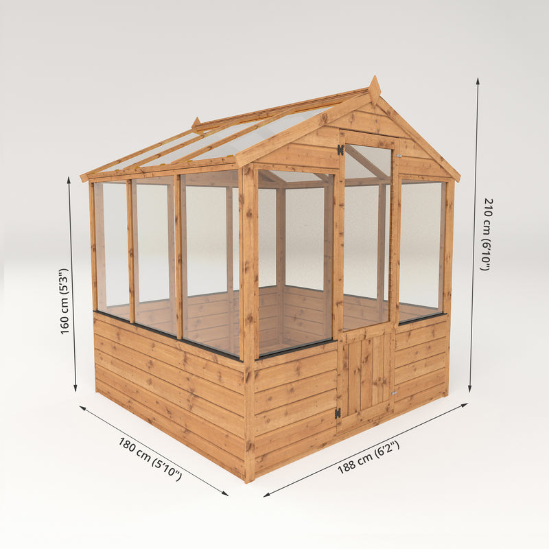 Mercia Traditional Wooden Greenhouse (6x6) (SI-004-003-0002 - EAN 5029442087856)