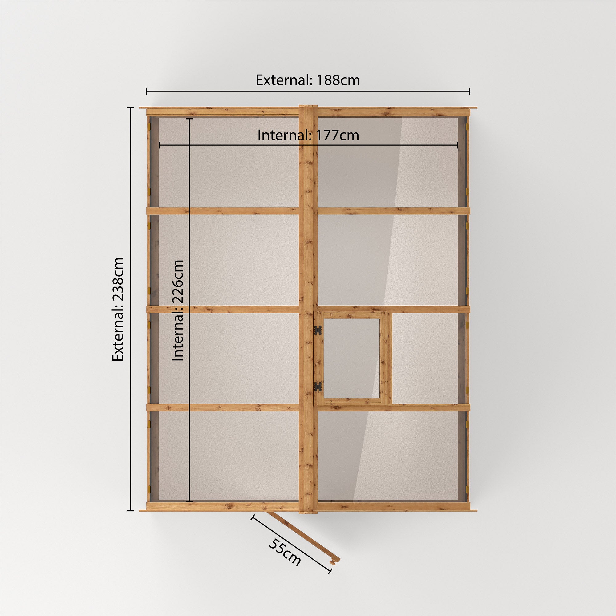 Mercia Evesham Wooden Greenhouse (8x6) (SI-004-003-0003 - EAN 5029442087863)