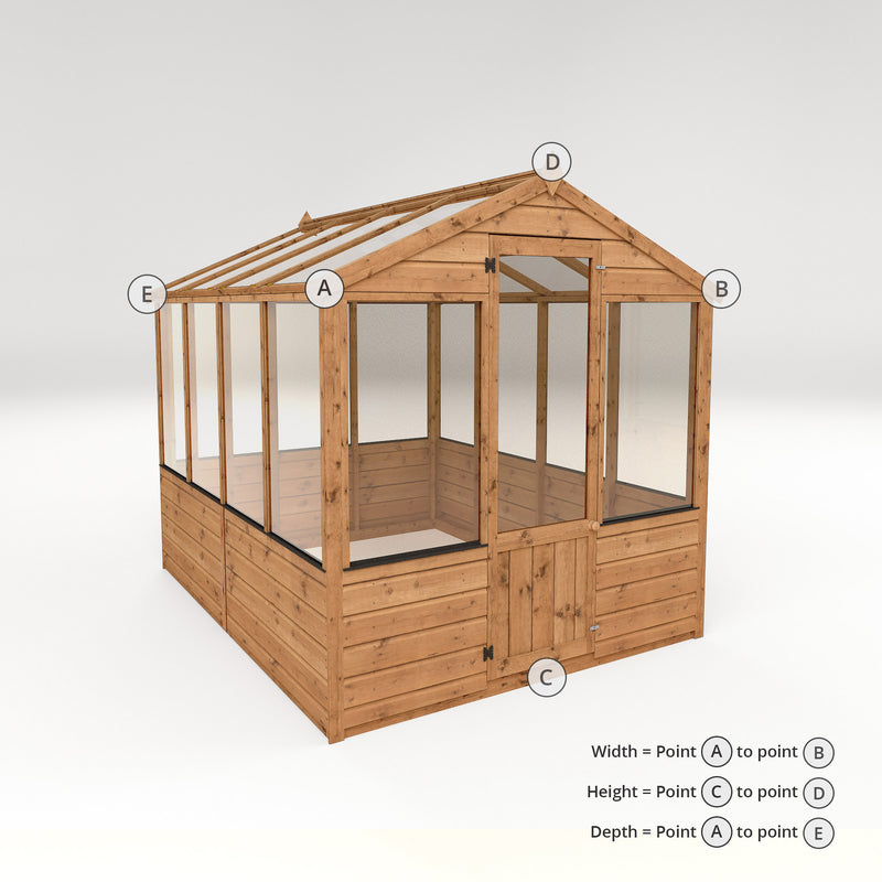 Mercia Evesham Wooden Greenhouse (8x6) (SI-004-003-0003 - EAN 5029442087863)