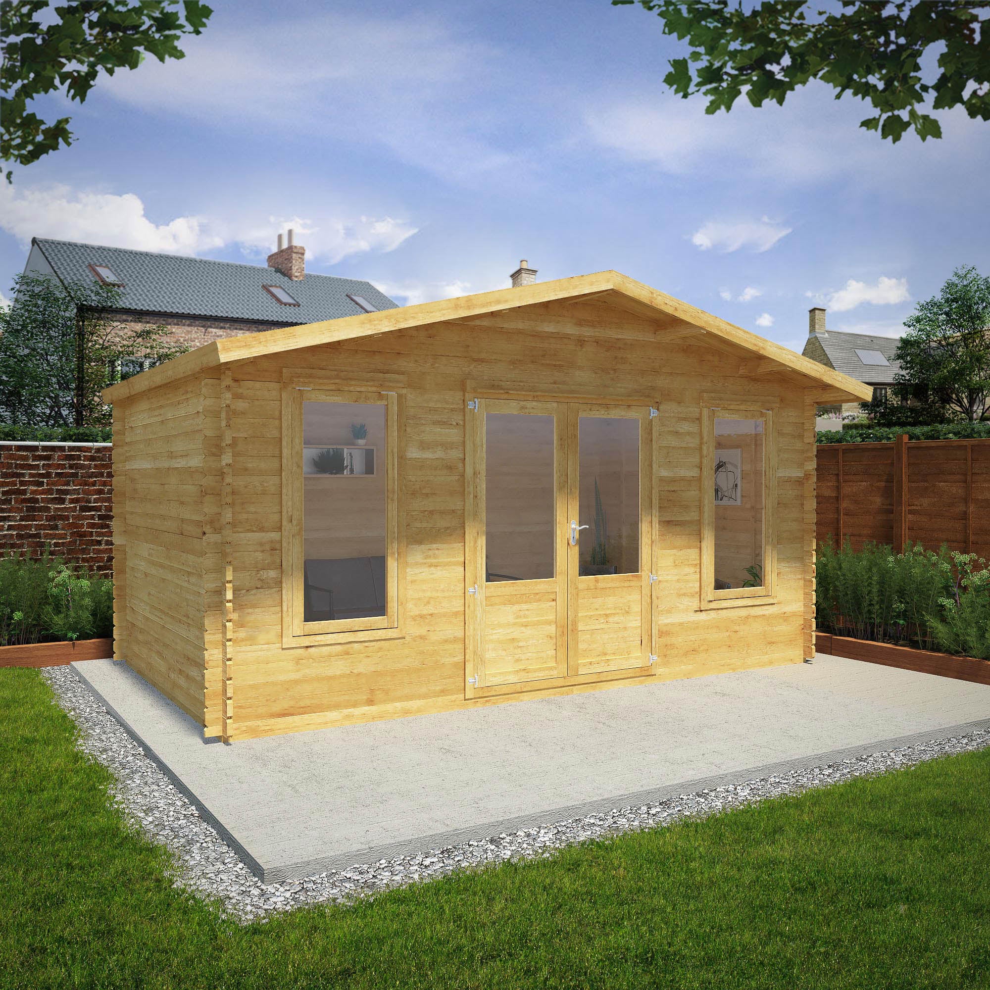 Mercia Retreat 44mm Log Cabin with Double Glazing (16x10) (5m x 3m) (SI-006-004-0074 -EAN 5029442002651)