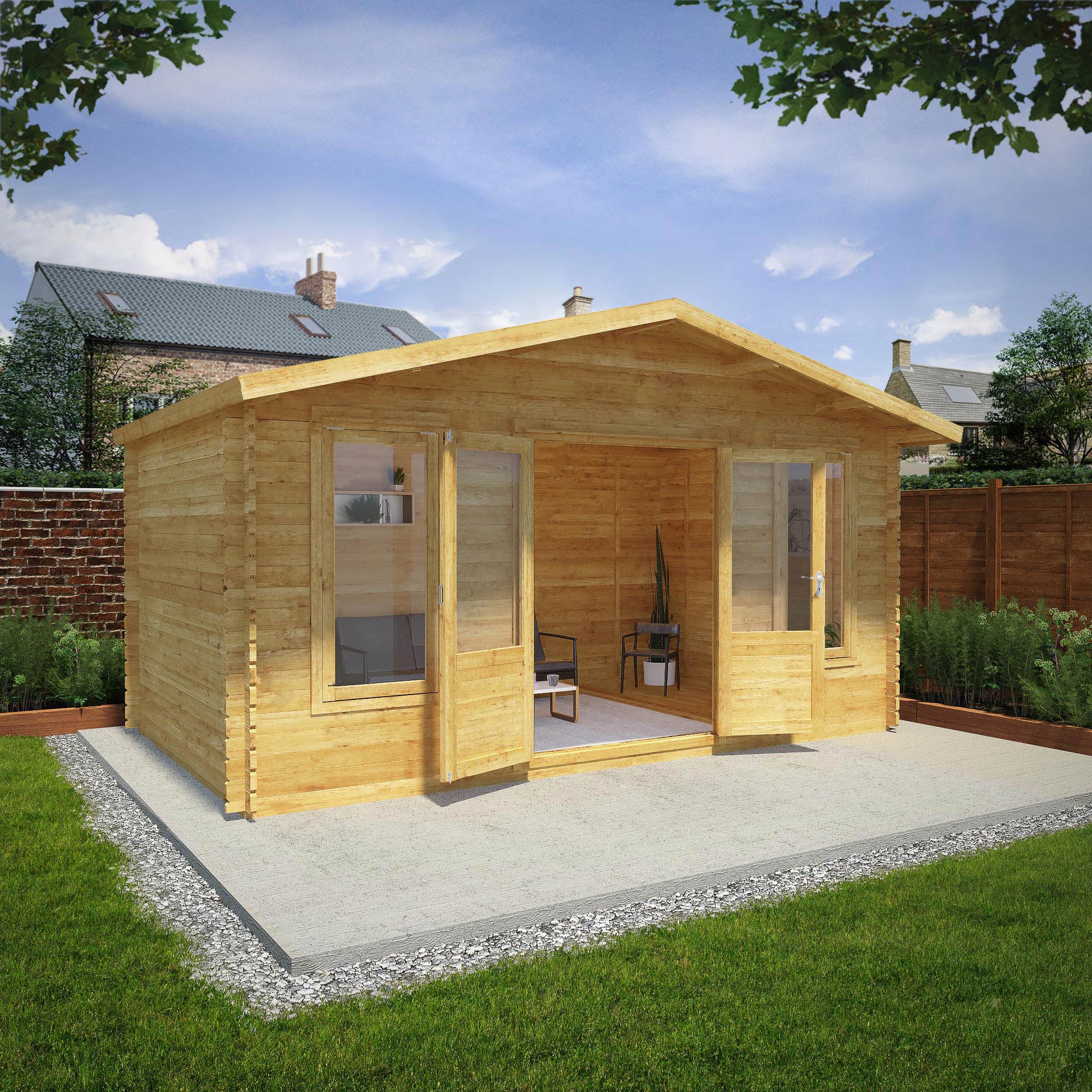 Mercia Retreat 34mm Log Cabin with Double Glazing (16x10) (5m x 3m) (SI-006-003-0074 -EAN 5029442002644)