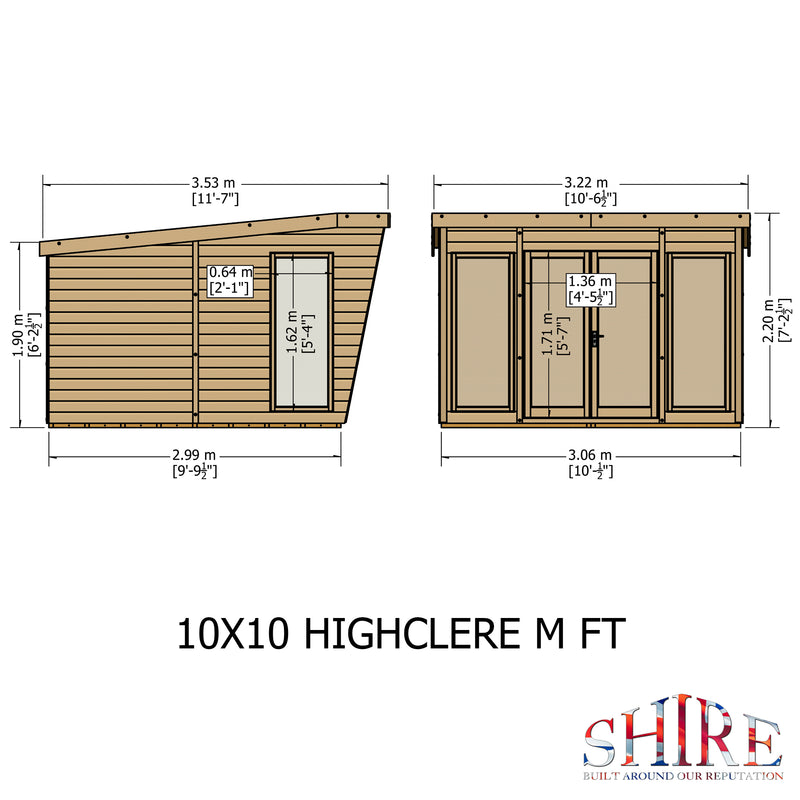 Shire Highclere Summerhouse (10x10) HIGH1010DSL-1AA 5060437984378