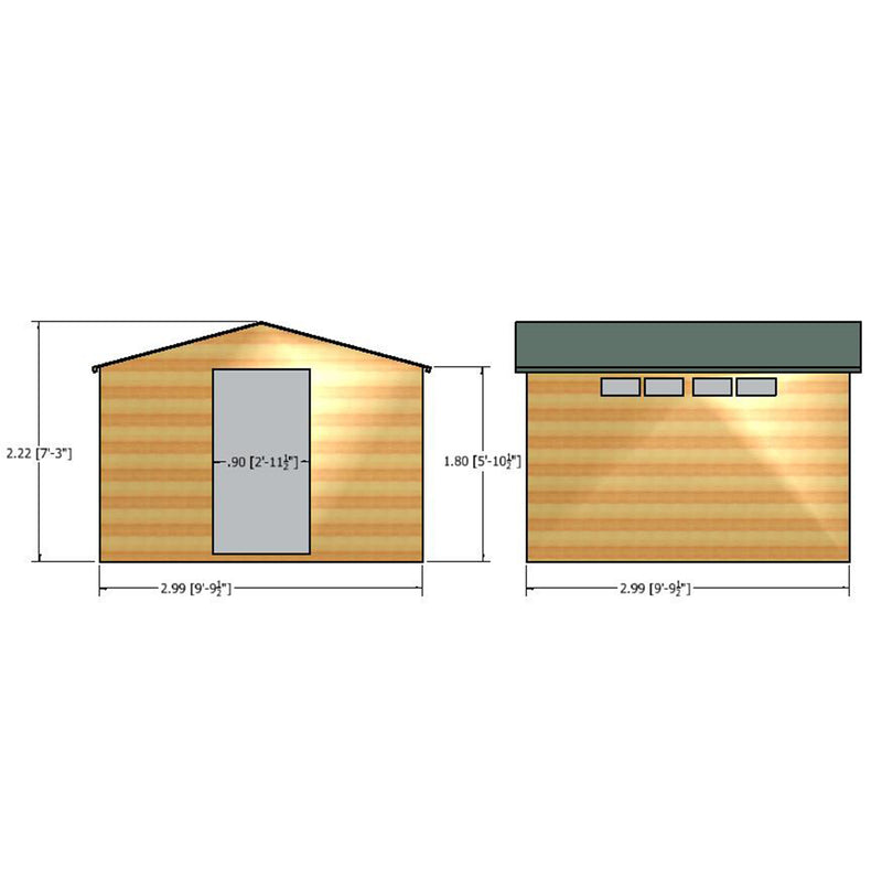 Shire Security Apex Premium Shed Range Single Door (10x10) SECS1010DSL-1AA 5019804122141 - Outside Store