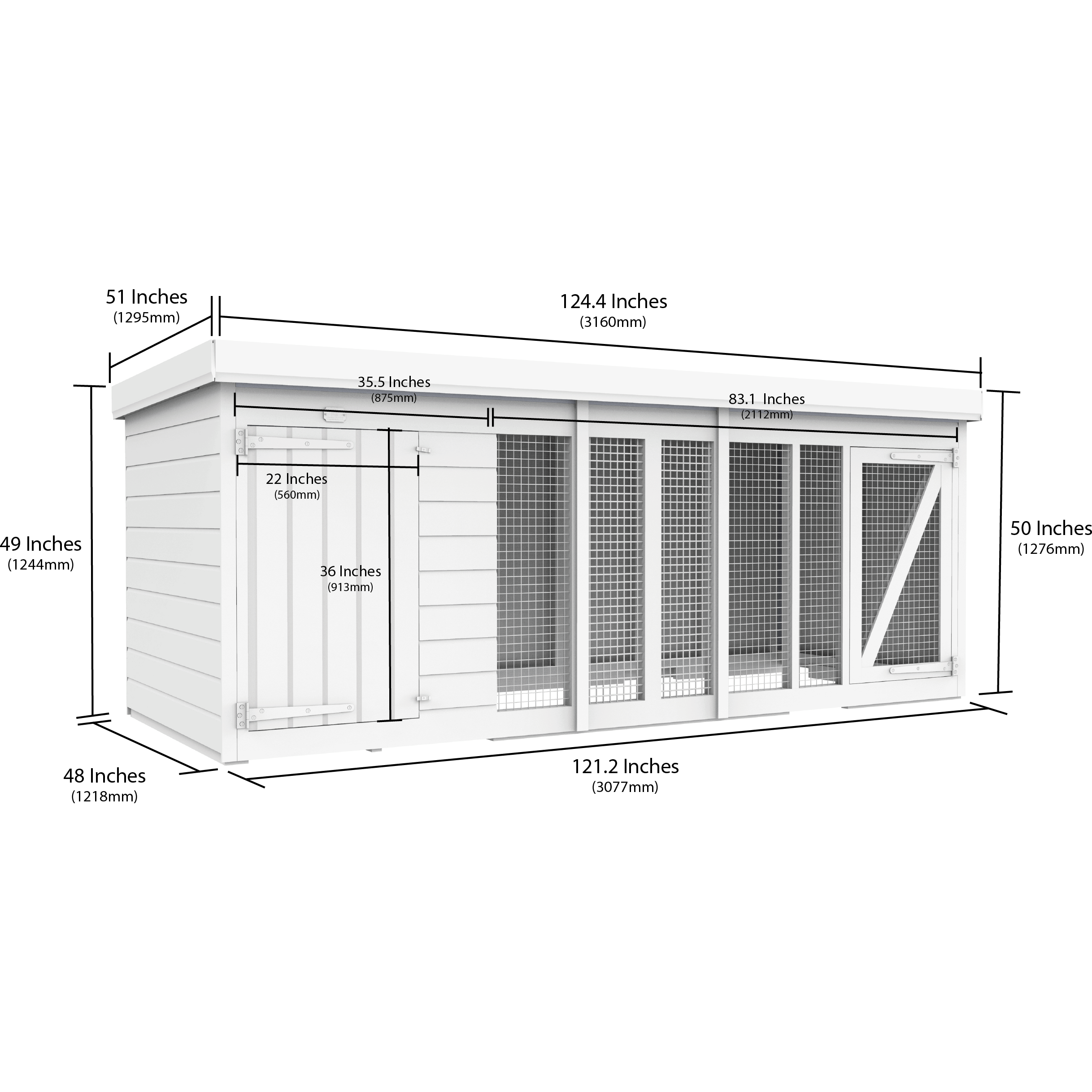 Total Sheds (10x4) Pressure Treated Dog Kennel and Run