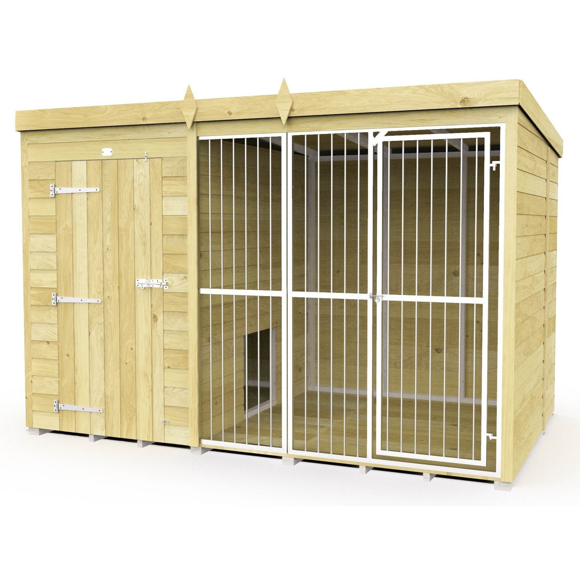 Total Sheds (10x6) Dog Kennel And Run (Full Height With Bars)