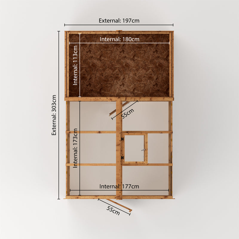 Mercia Traditional Wooden Apex Greenhouse Combi Shed (10x6) (SI-004-001-0025 - EAN 5029442091204)