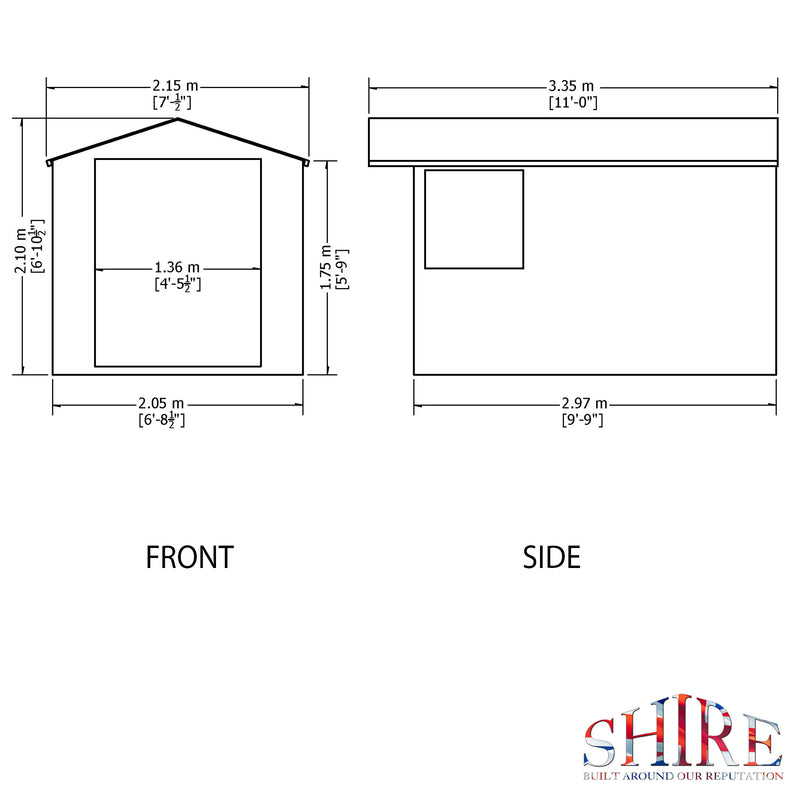 Shire Pressure Treated Overlap Shed Double Door (10x7) OVED1007POL-1AA 5060490130187 - Outside Store