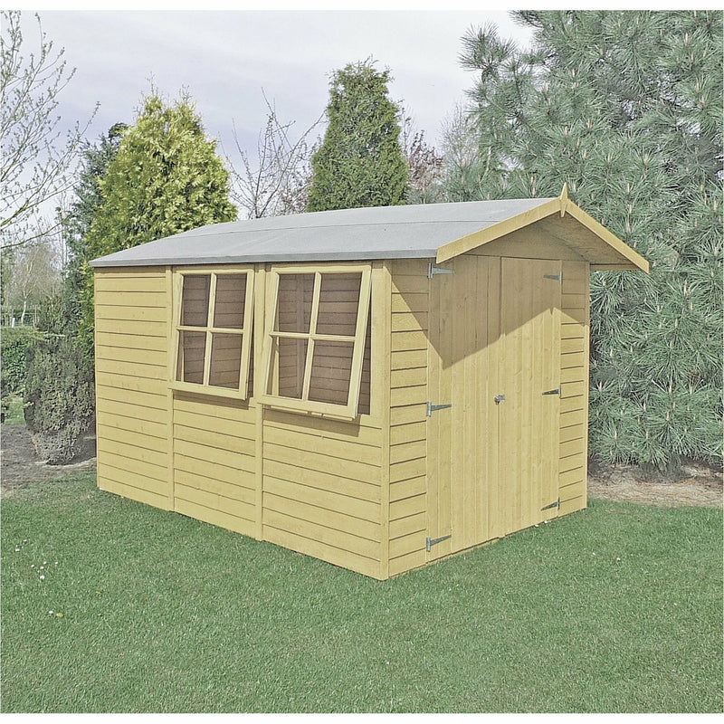 Shire Pressure Treated Overlap Shed Double Door (10x7) OVED1007POL-1AA 5060490130187 - Outside Store