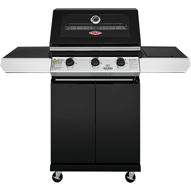 BeefEater 1200E 3 Burner BBQ & Side Burner Trolley (BMG1231BBE 5060569418192)