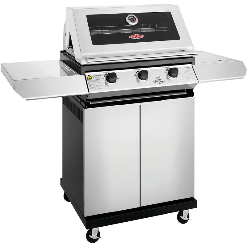 BeefEater 1200E 3 Burner BBQ & Side Burner Trolley (BMG1231BBE 5060569418192)