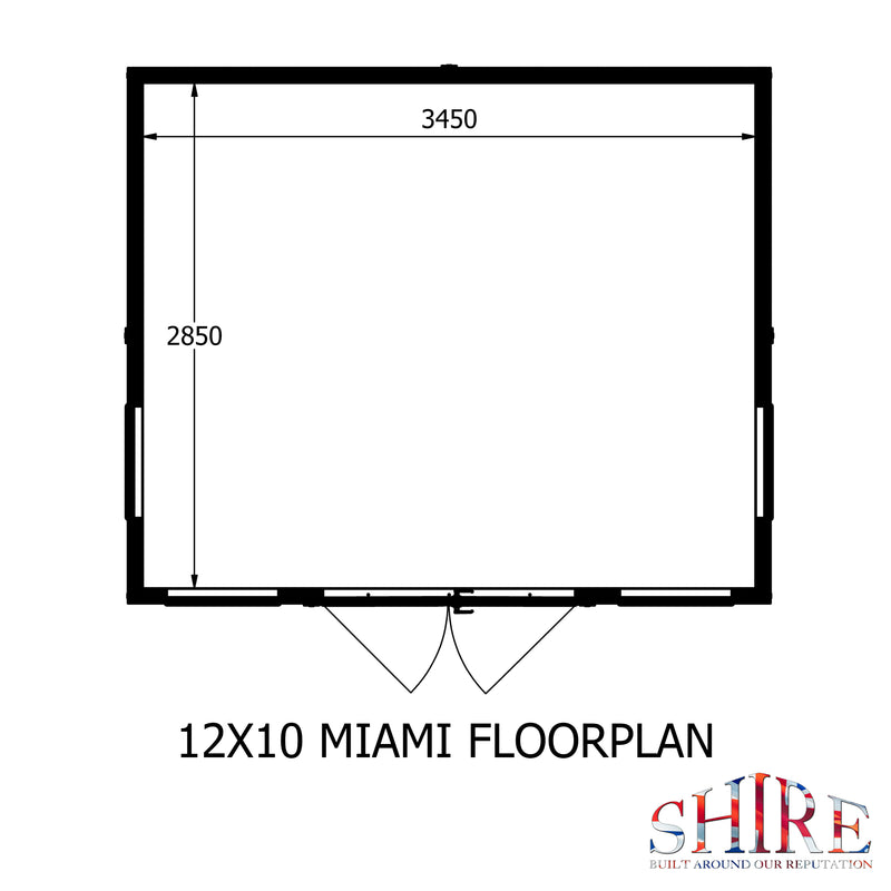 Shire Miami Summerhouse (12x10) MIAM1210DSL-1AA 5019804118915