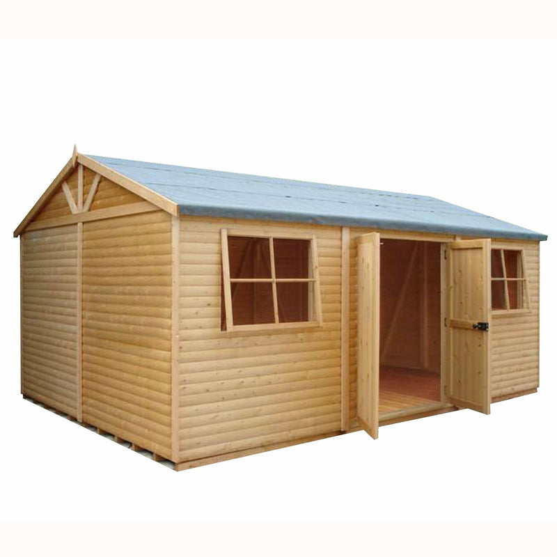 Shire Mammoth Loglap Premium Shed Range Double Door (12x18) MAMM1218DLL-1AA 506049133379 - Outside Store