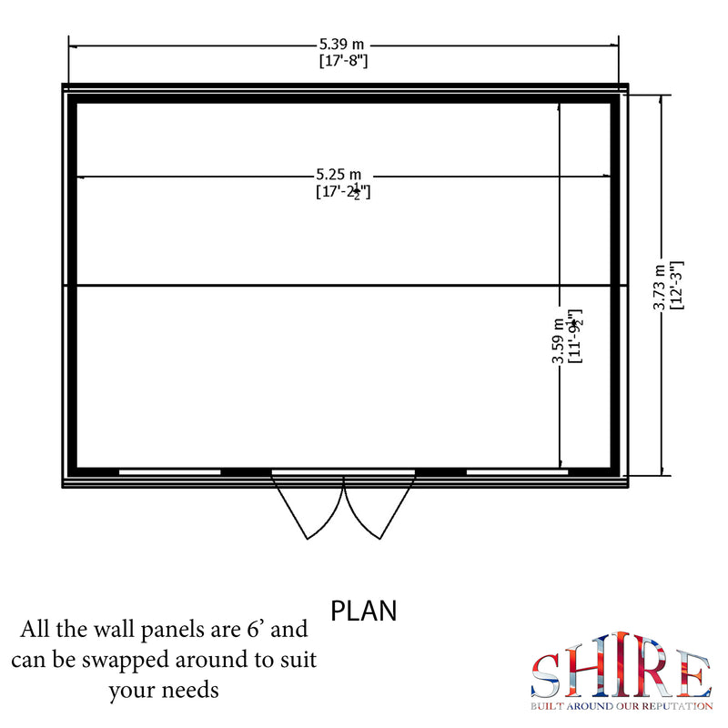 Shire Mammoth Loglap Premium Shed Range Double Door (12x18) MAMM1218DLL-1AA 506049133379 - Outside Store