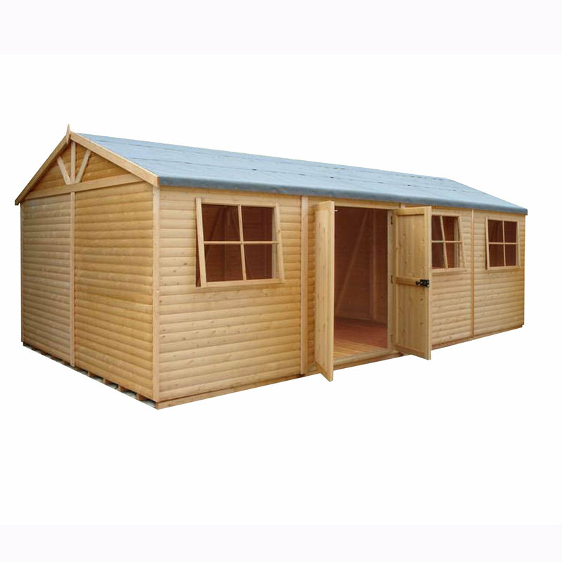 Shire Mammoth Loglap Premium Shed Range Double Door (12x24) MAMM1224DLL-1AA 5060490133386 - Outside Store