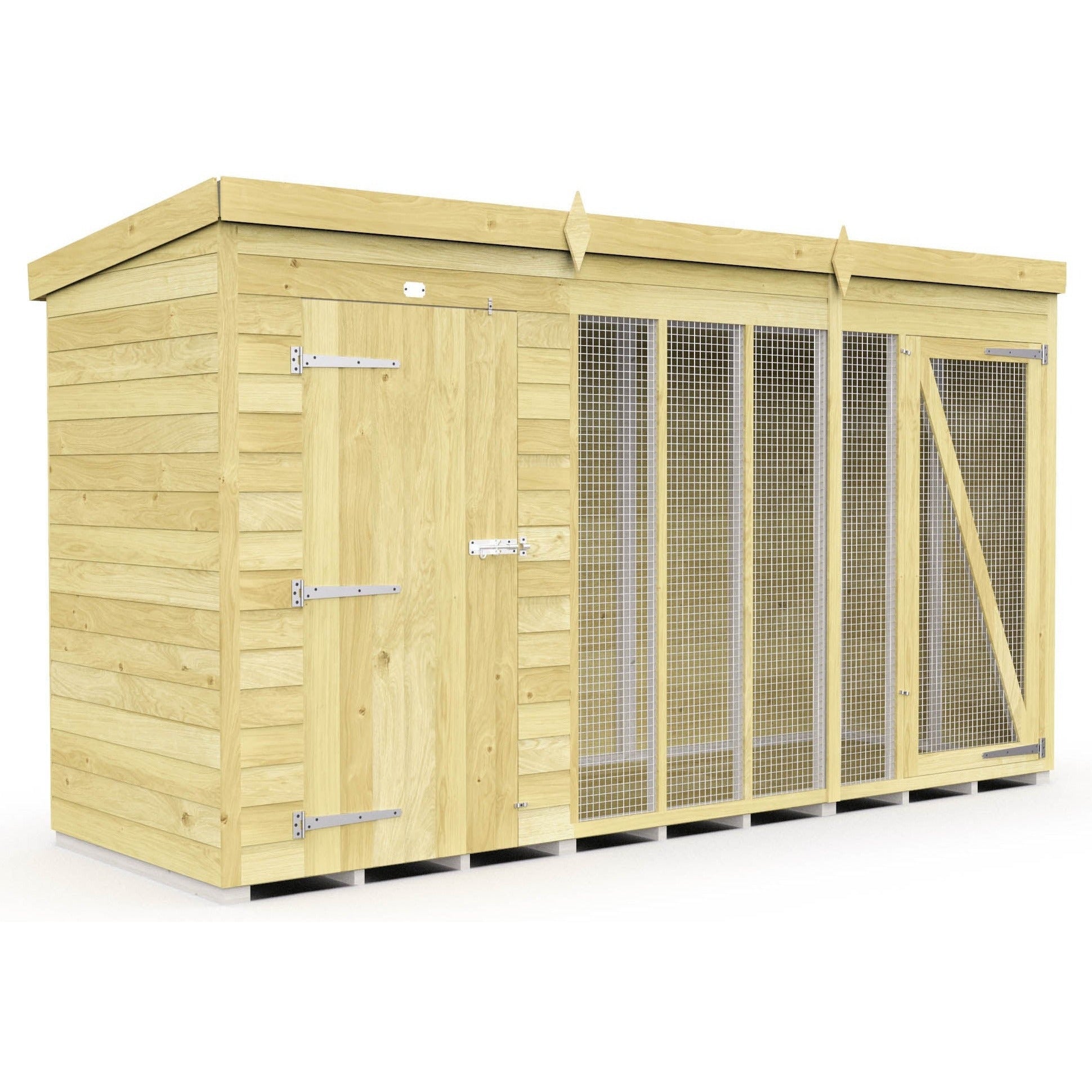 Total Sheds (12x4) Dog Kennel And Run (Full Height)