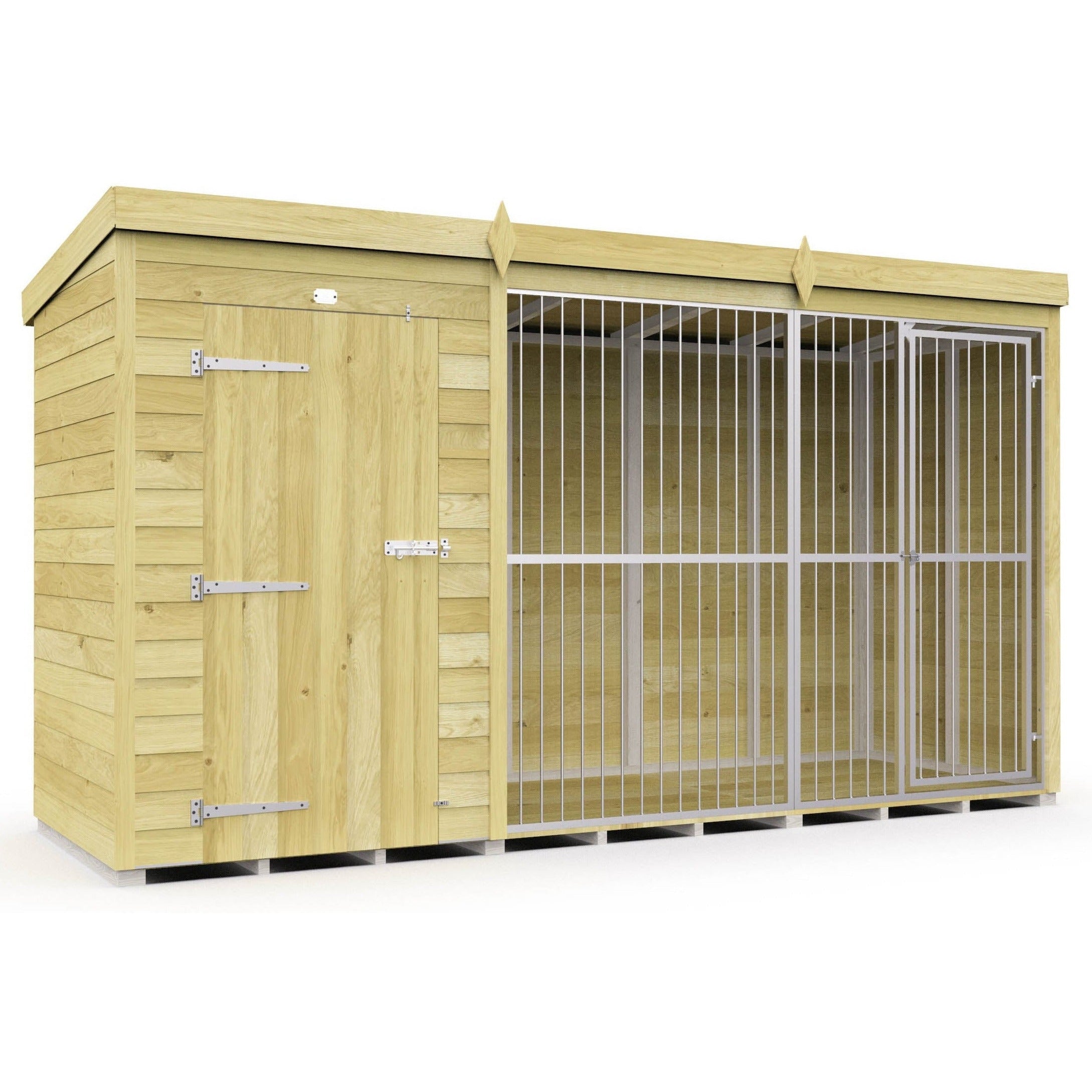 Total Sheds (12x4) Dog Kennel And Run (Full Height With Bars)