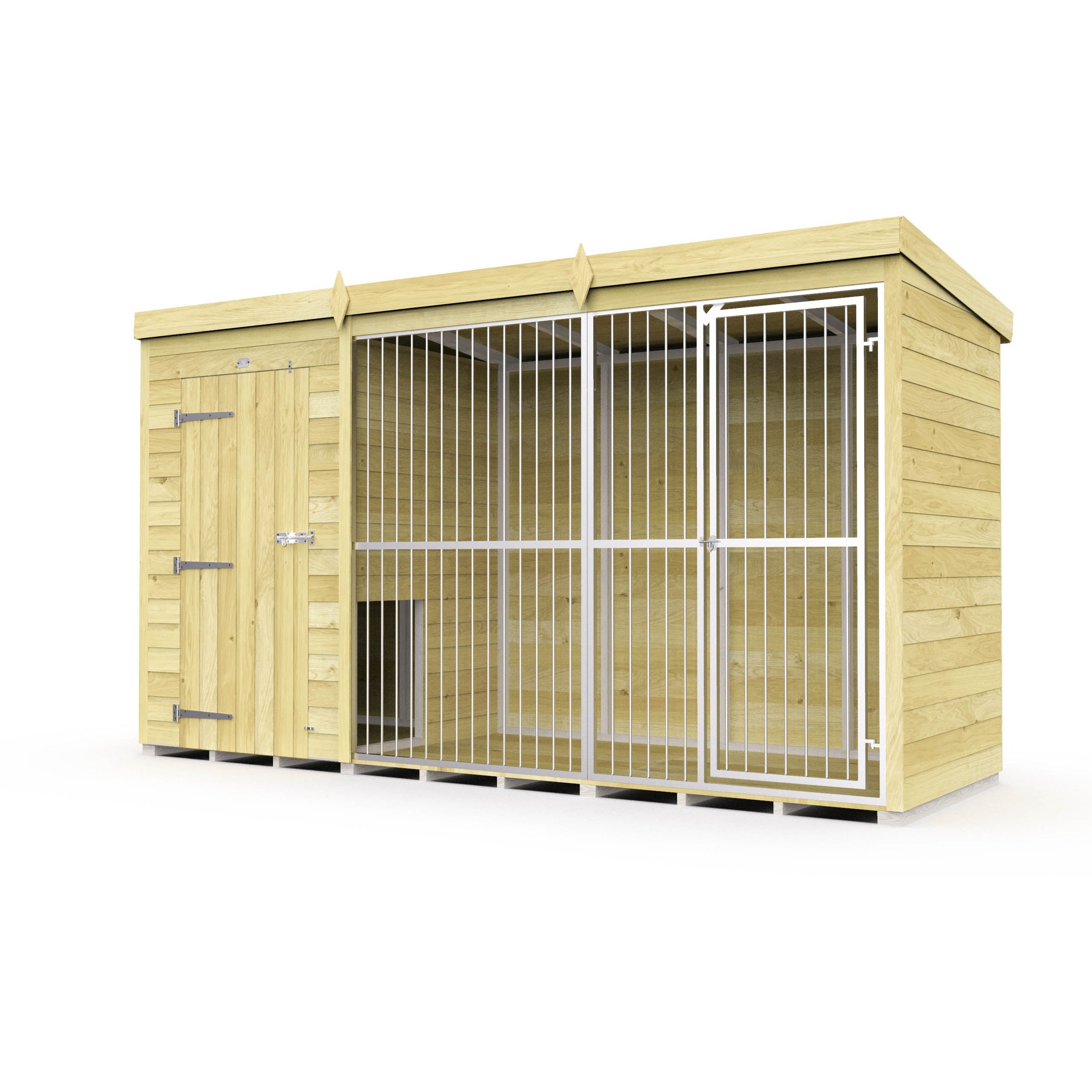 Total Sheds (12x4) Dog Kennel And Run (Full Height With Bars)