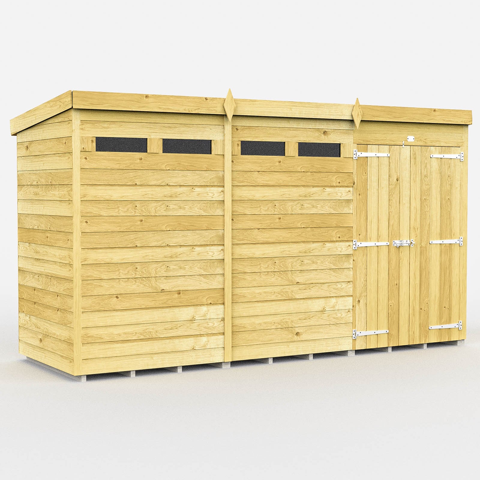 Total Sheds (12x4) Pressure Treated Pent Security Shed