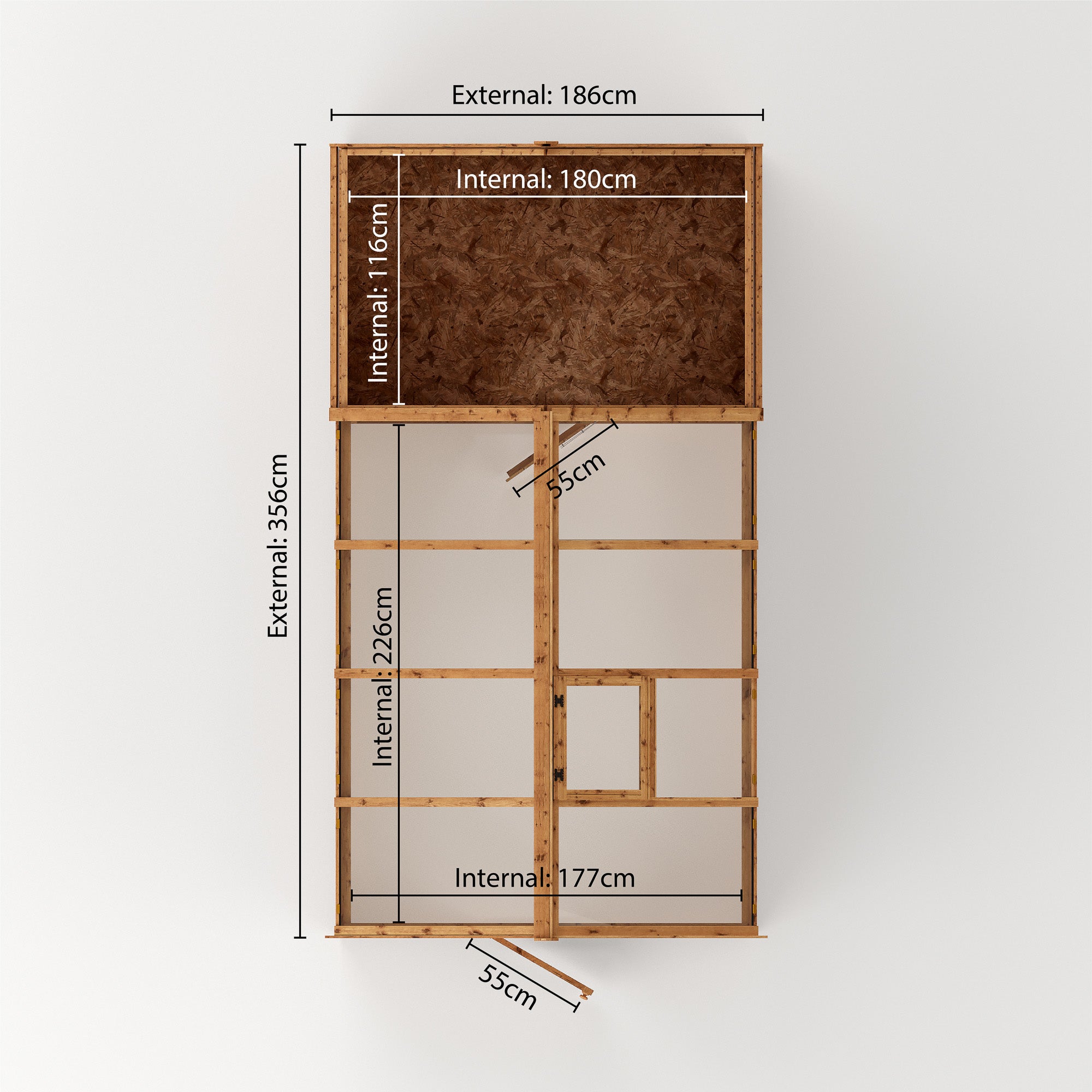 Mercia Traditional Wooden Apex Greenhouse Combi Shed (12x6) (SI-004-001-0026 - EAN 5029442091211)