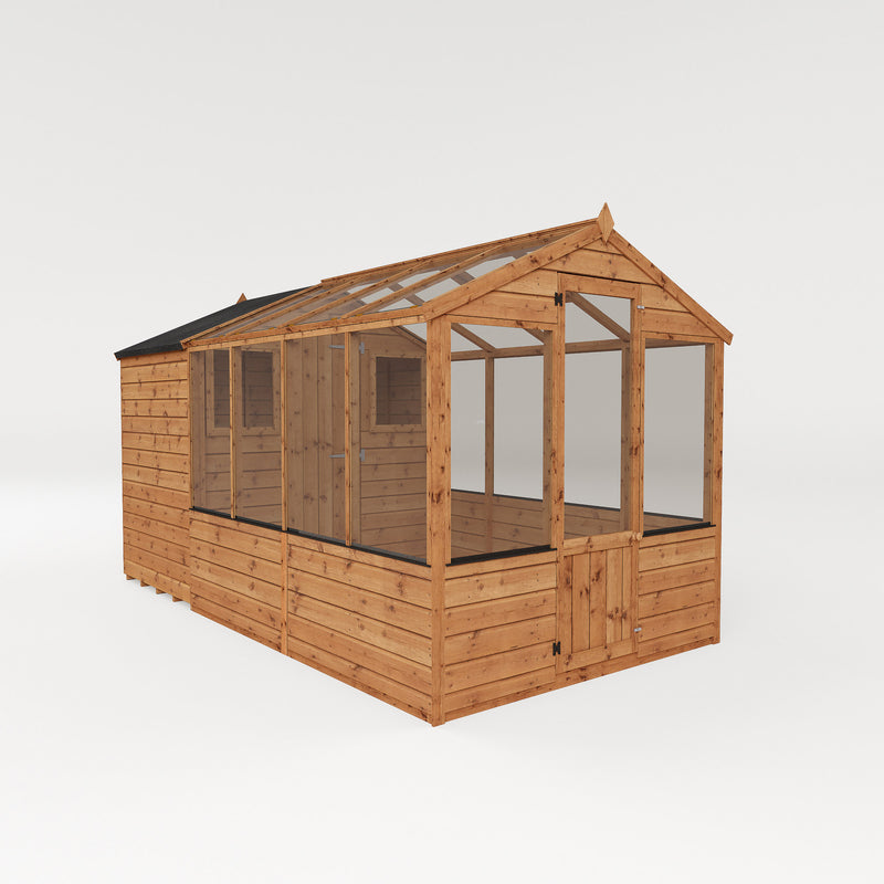 Mercia Traditional Wooden Apex Greenhouse Combi Shed (12x6) (SI-004-001-0026 - EAN 5029442091211)