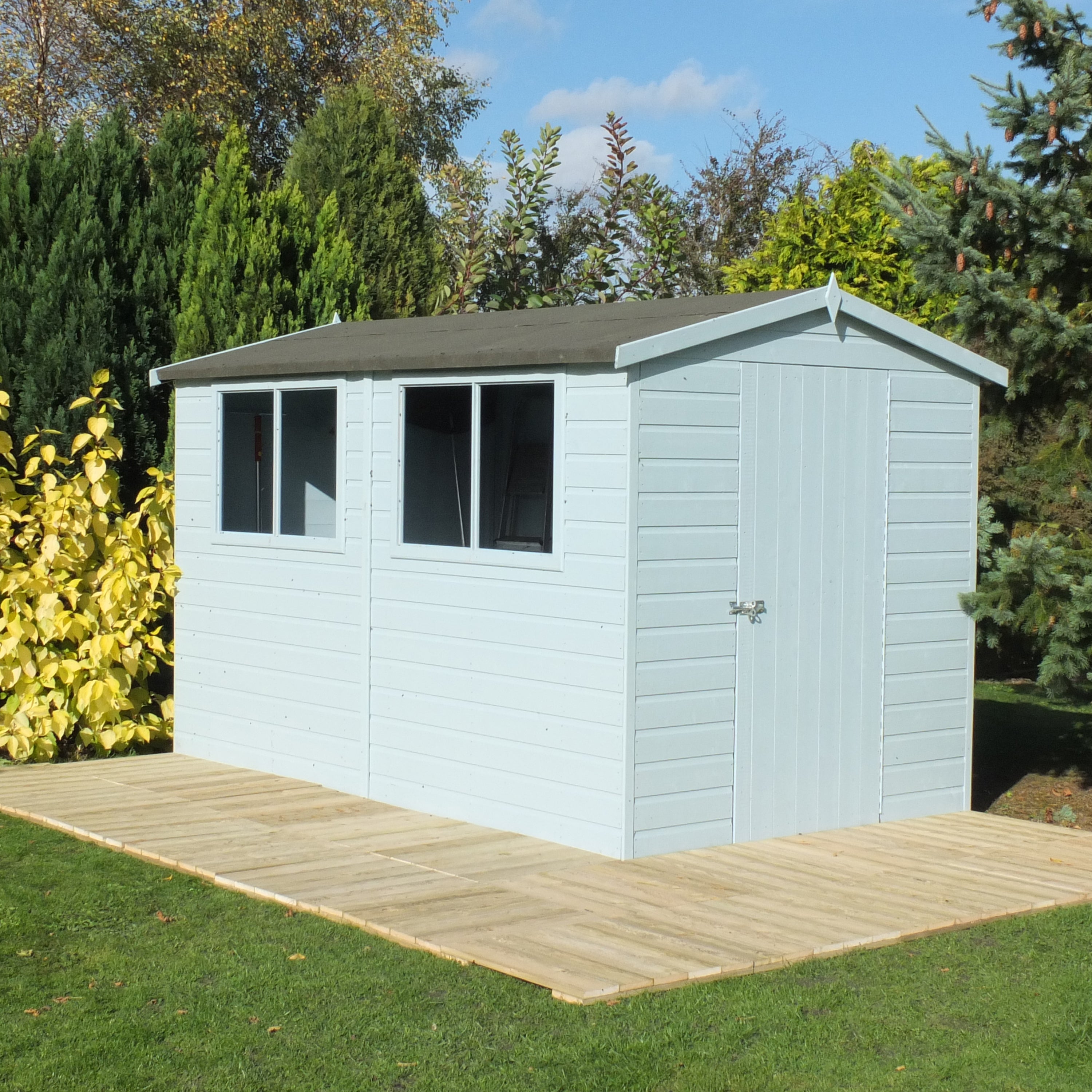 Shire Lewis Premium Shed Range Single Door (12x8) LEWI1208DSL-1AA 506049133126 - Outside Store