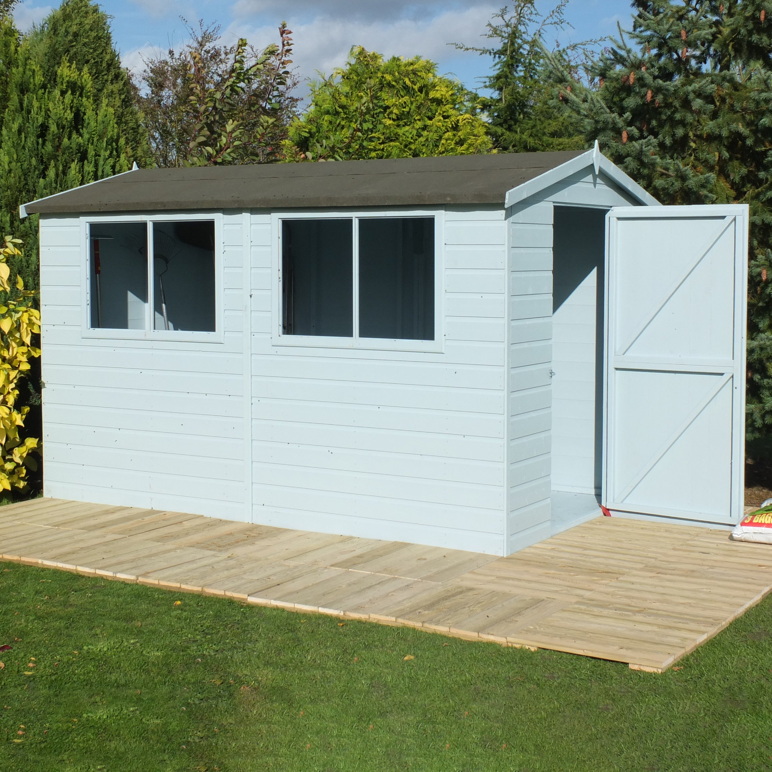 Shire Lewis Premium Shed Range Single Door (12x8) LEWI1208DSL-1AA 506049133126 - Outside Store