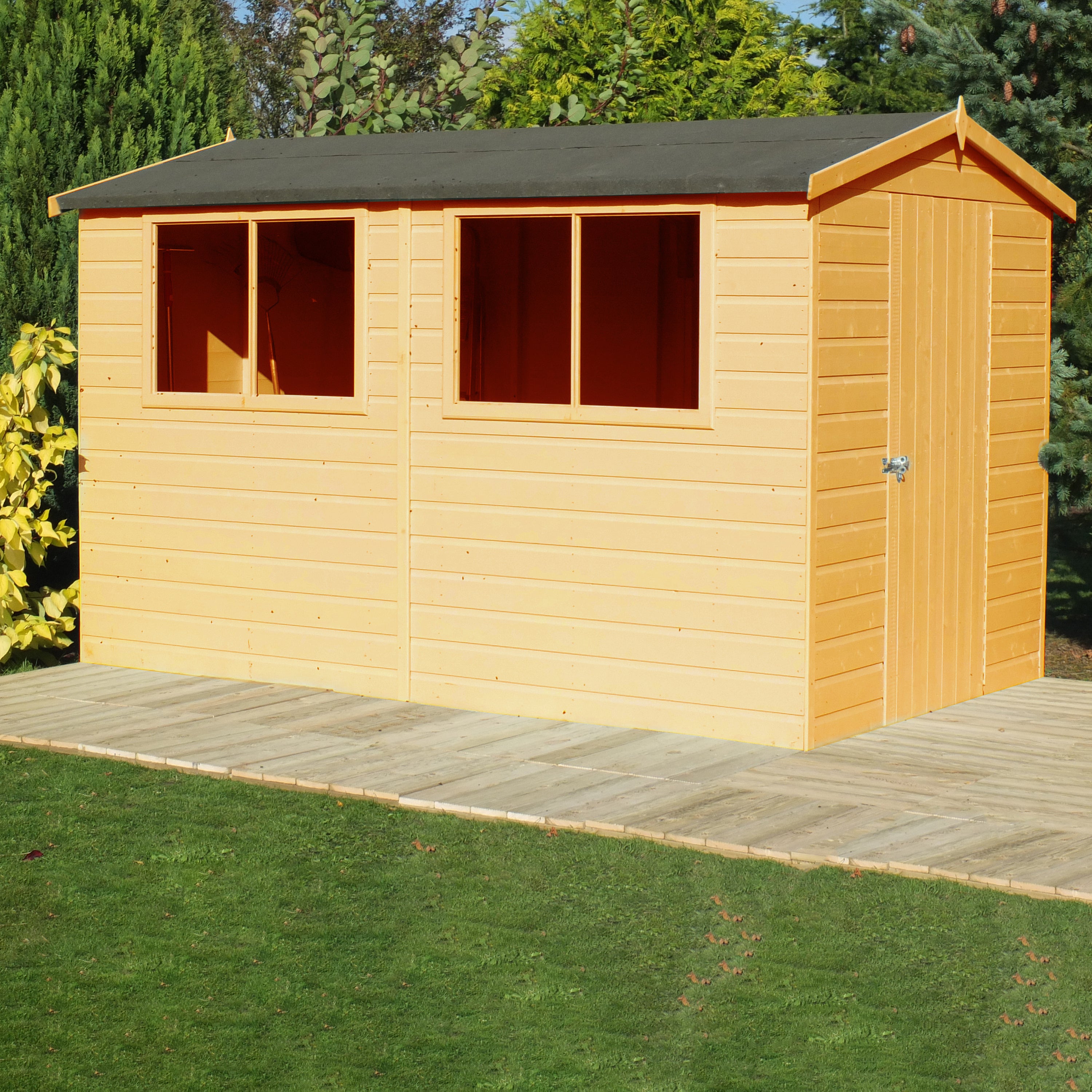 Shire Lewis Premium Shed Range Single Door (12x8) LEWI1208DSL-1AA 506049133126 - Outside Store