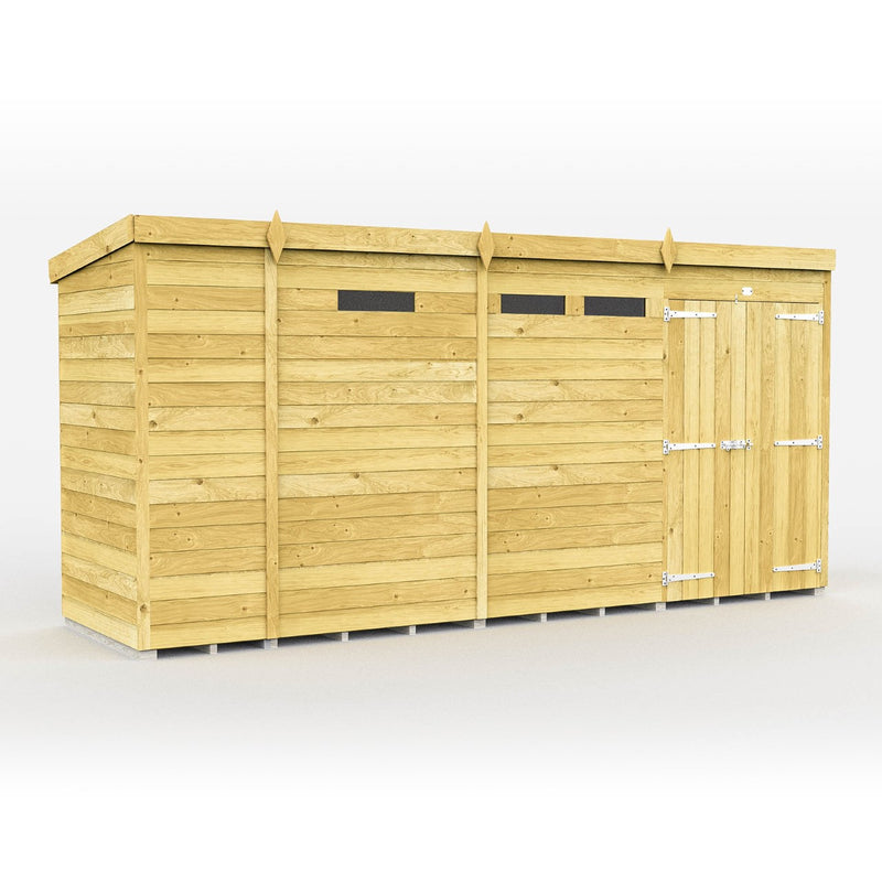 Total Sheds (13x4) Pressure Treated Pent Security Shed