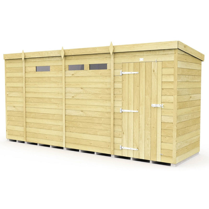 Total Sheds (13x4) Pressure Treated Pent Security Shed