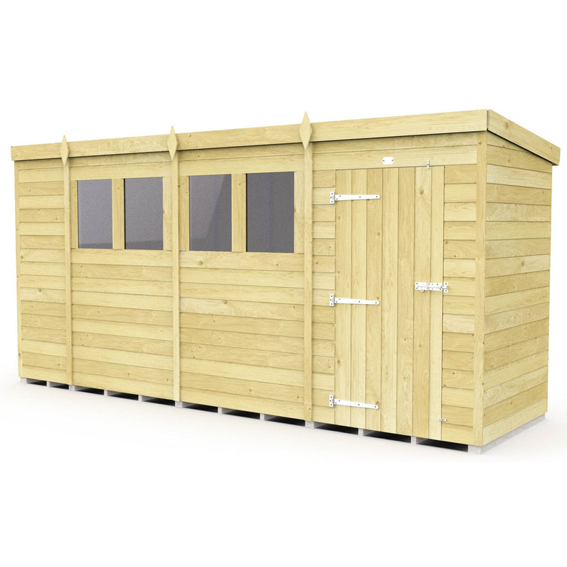 Total Sheds (14x4) Pressure Treated Pent Shed