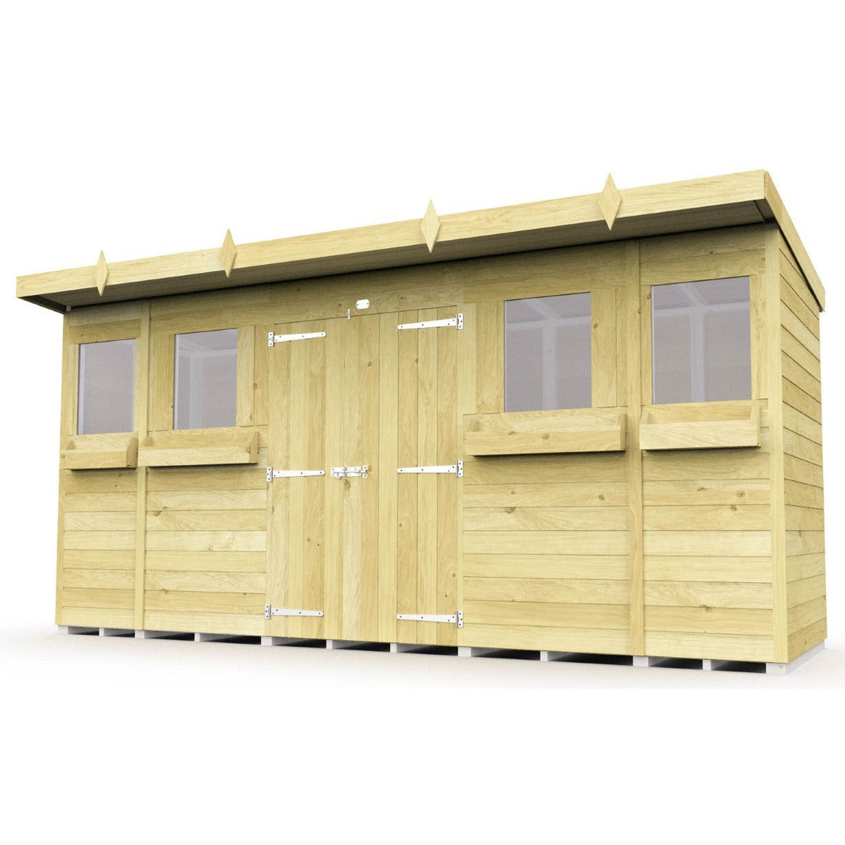 Total Sheds (14x4) Pressure Treated Pent Summer Shed